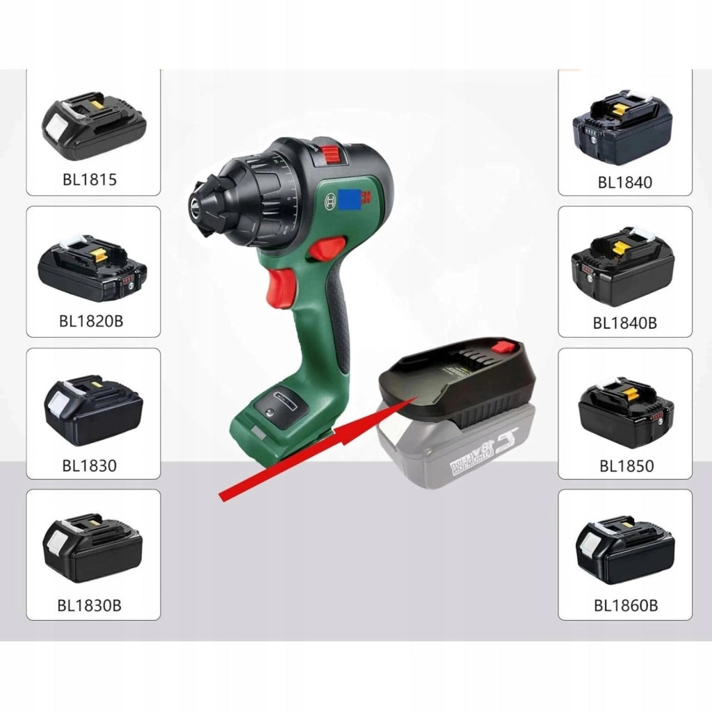 Adattatore Batteria Makita 18V per Bosch – Compatibile con Utensili Bosch 18V C Series Green | Alta Qualita e Durata