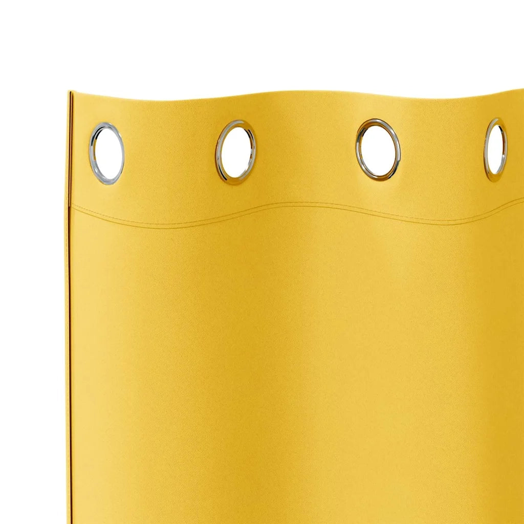 Tende Blackout con Anelli 2 pz Giallo senape 260 x 140 cm 4107397