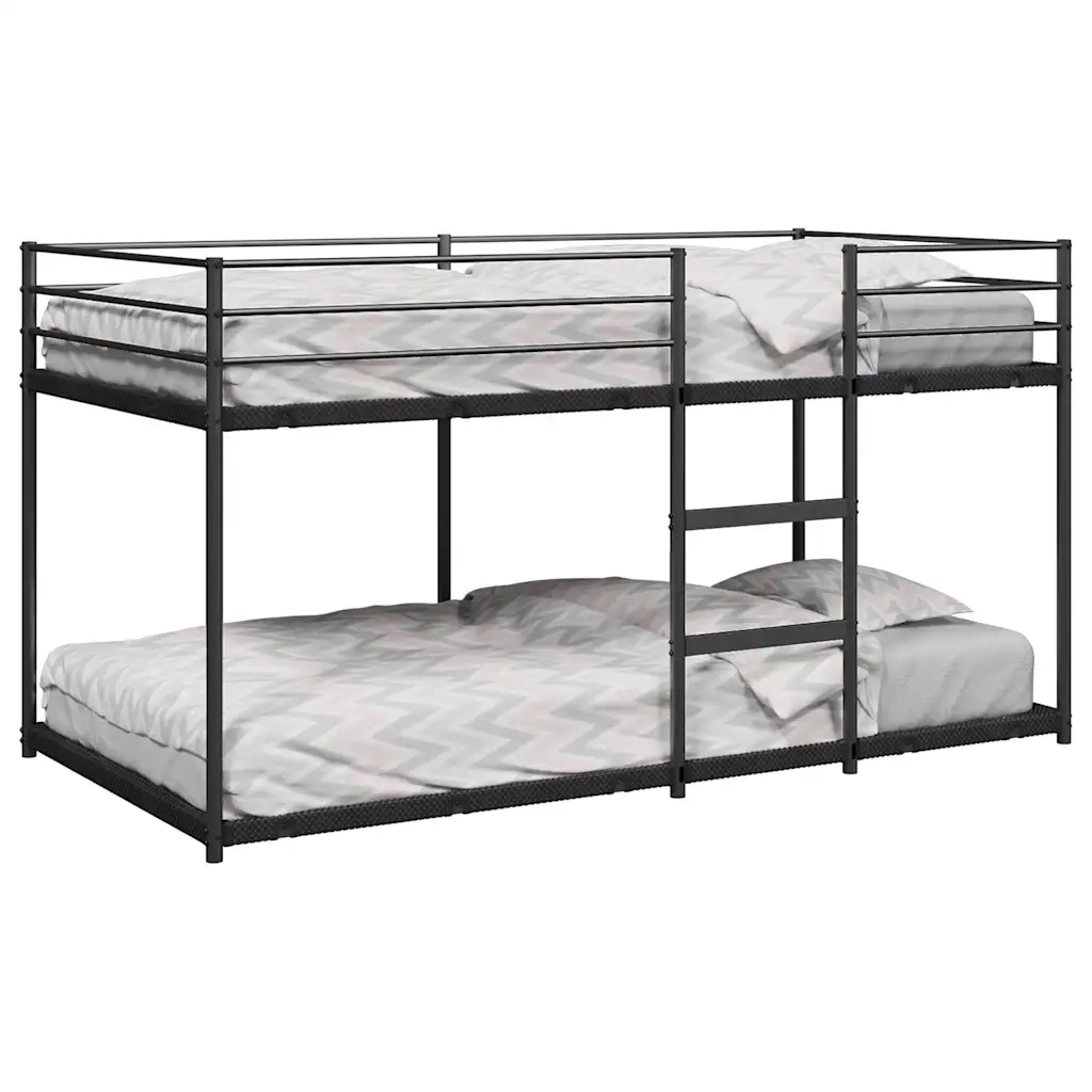 Letto a Castello senza Materasso Nero 80x200 cm in Acciaio 4019875