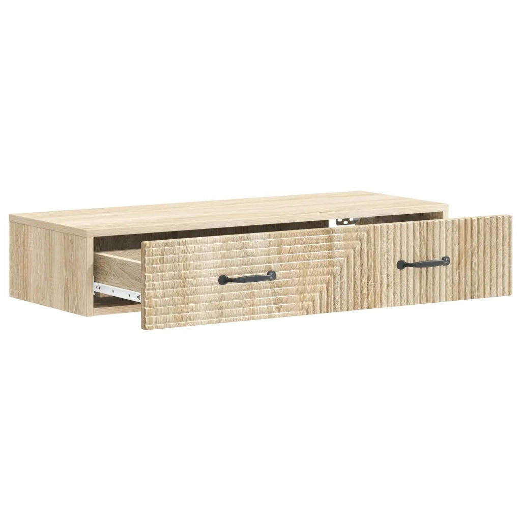Tavolino da Parete Laterale Rovere Sonoma 87,5 x 34,5 x 17 cm 898667
