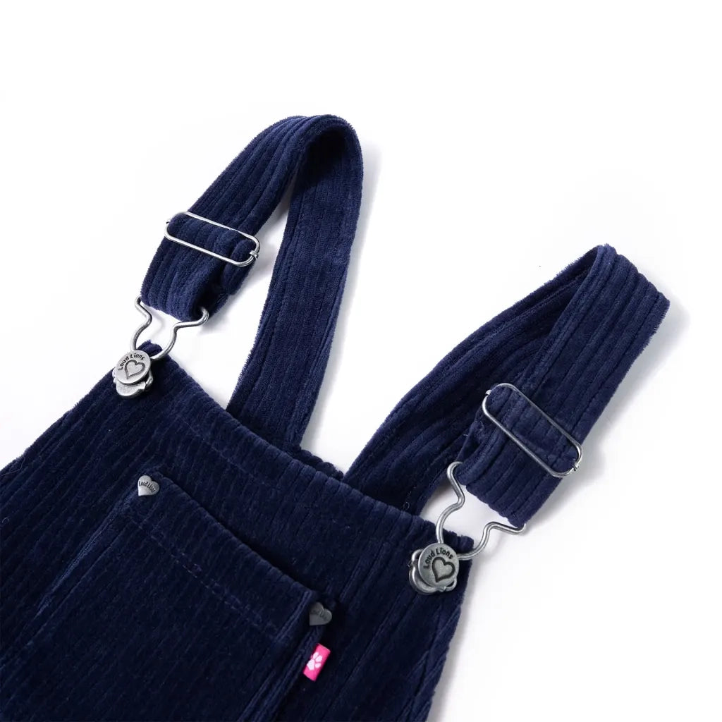 Abito Scamiciato da Bambina Velluto a Coste Blu Marino 92 CFW5132142