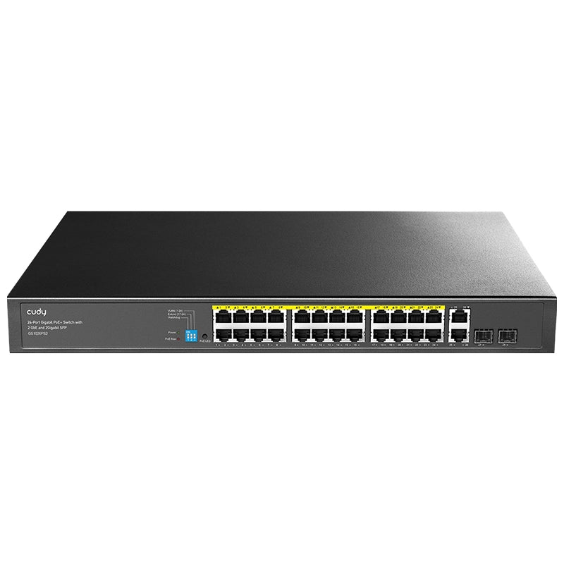 CUDY GS1026PS2 - SWITCH 24 PT GIGABIT POE+ - 2 UPLINK GIGABIT - 2 GIGABIT SFP SLOTS 300W
