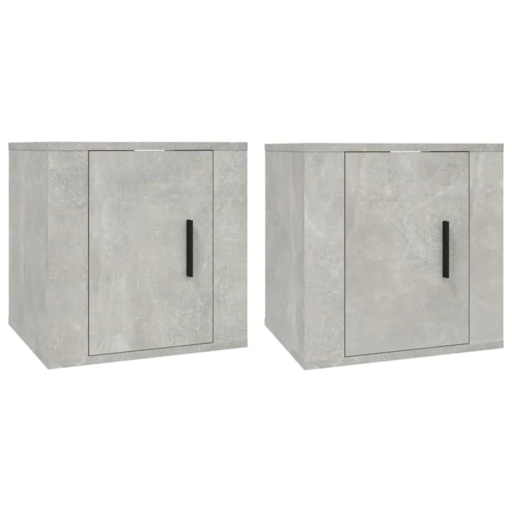 Mobili Porta TV a Parete 2 pz | Armadietto TV | Mobile Porta TV Grigio Cemento 40x34,5x40 cm
