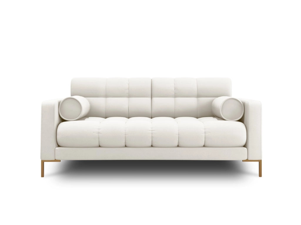 Cosmopolitan Design - Divano "Bali" 2 posti in tessuto strutturato beige chiaro 