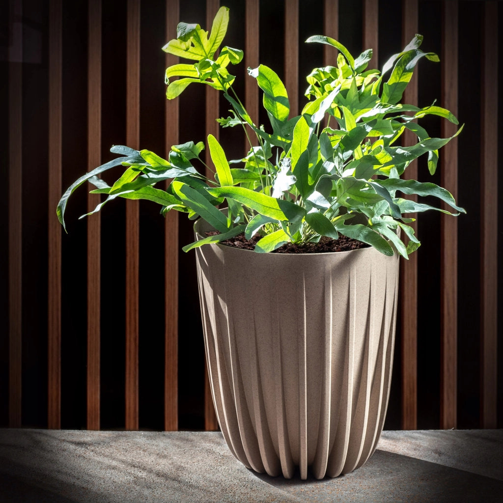 Vaso da fiori KADAX con inserto, rotondo, 25x30 cm, con coperchio in plastica.