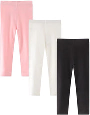 Set di Leggins per Bambini - 3 pezzi - Cotone/Elastan - Disegno Effen - Abbigliamento Estivo - Adatto da 6 mesi a 6 anni