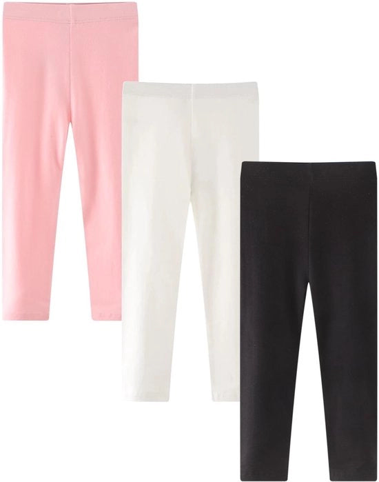 Set di Leggins per Bambini - 3 pezzi - Cotone/Elastan - Disegno Effen - Abbigliamento Estivo - Adatto da 6 mesi a 6 anni