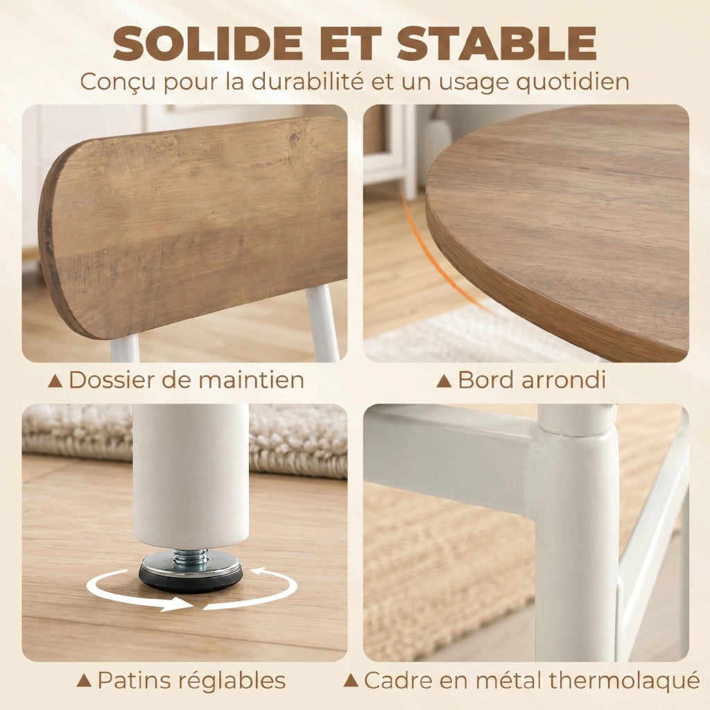 Tavolo da pranzo allungabile con sedie ¨C Minimal ¨C Legno, metallo, 4 persone