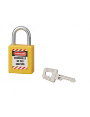 Lucchetto 6 x 25 mm, arco in acciaio Ø 6 x 25 mm, giallo – THIRARD