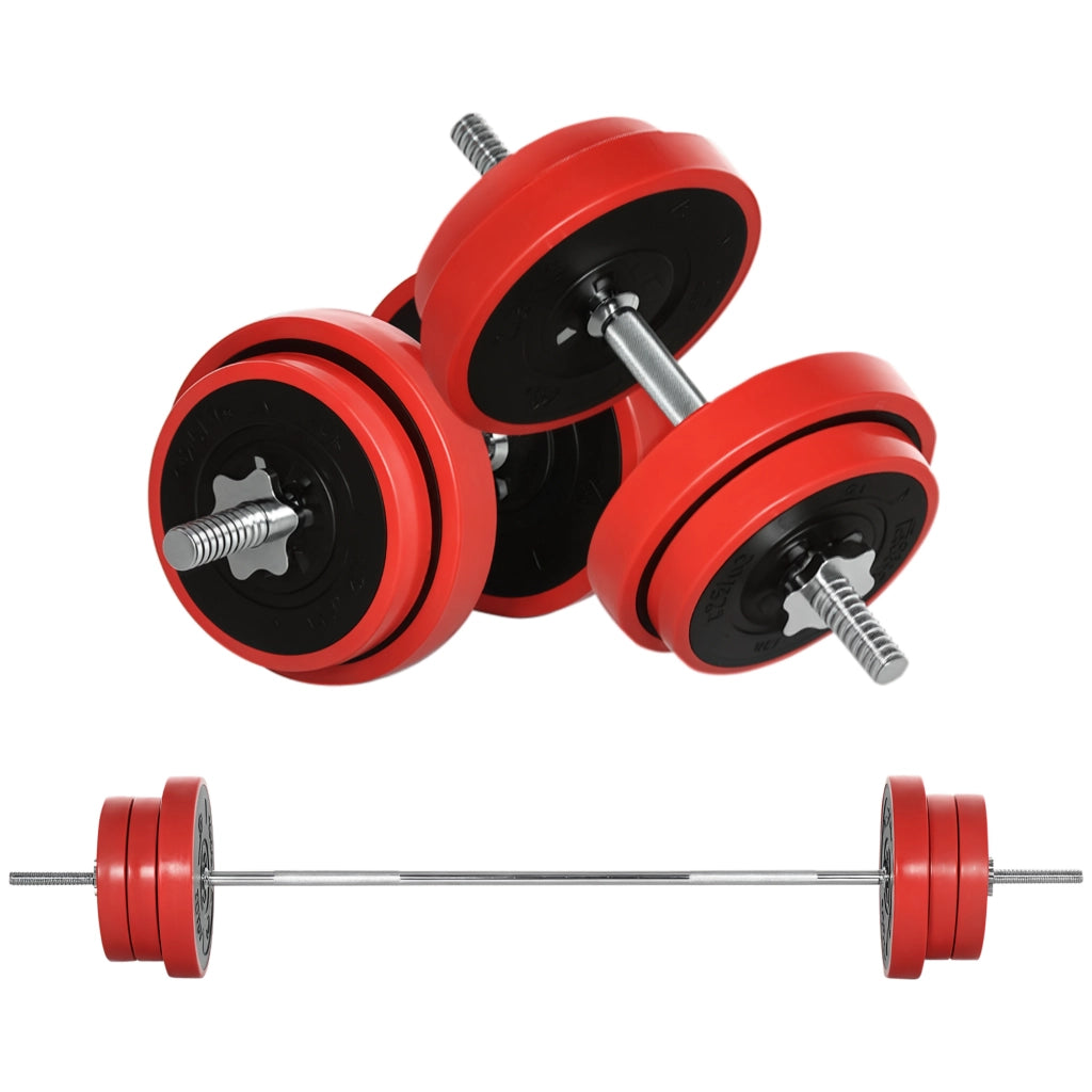 Set Bilanciere Dischi 65kg ¨C zephmum ¨C Metallo Sabbia Ferro Gomma Rosso