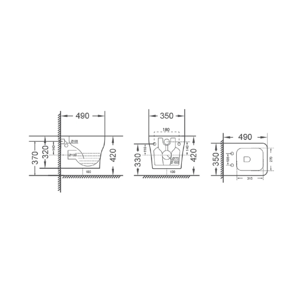 Vaso sospeso Rimless Tulipano LINPH