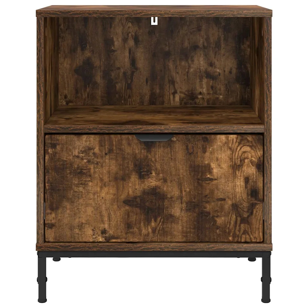 Comodini 2 pz-Set di 2 Tavolino da notte Rovere fumo 49 x 36 x 61 cm Legno multistrato