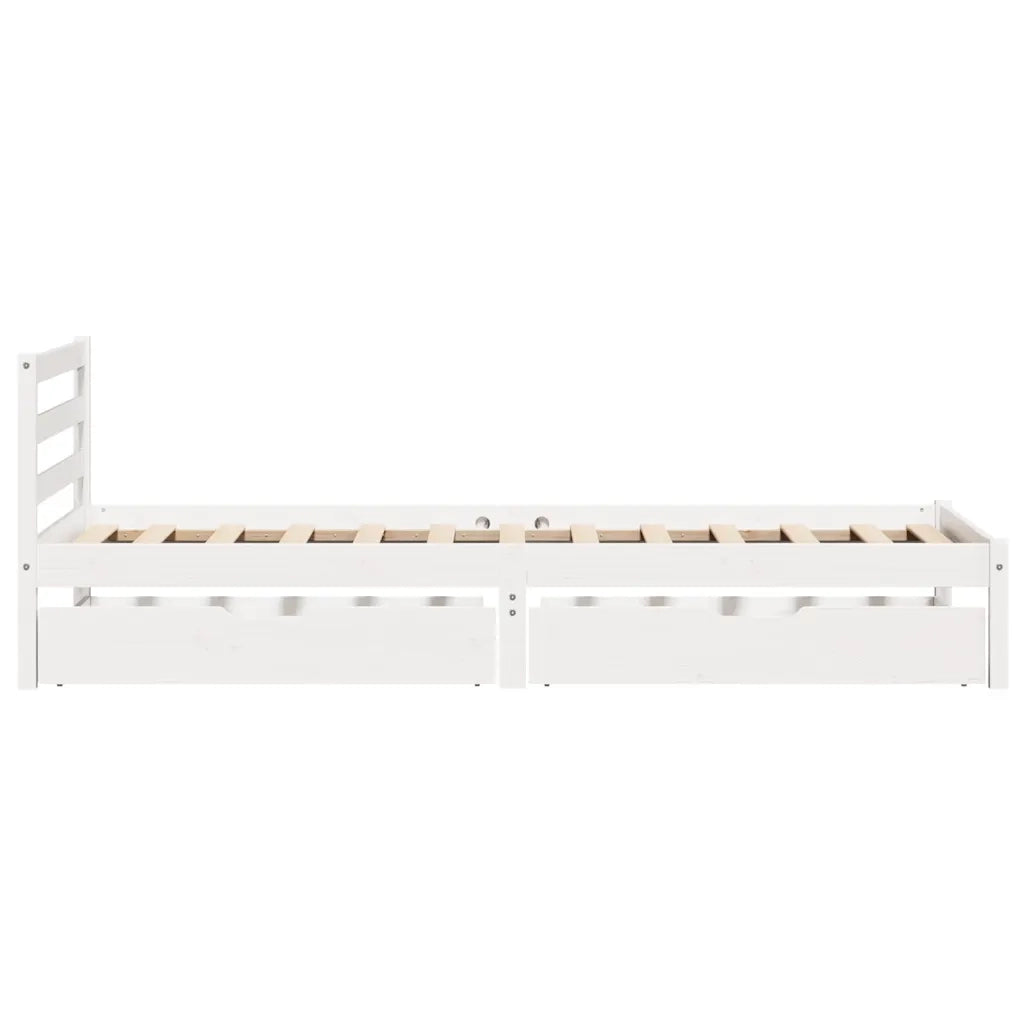 Letto senza Materasso-Struttura Letto Bianco 90x200 cm Legno Massello di Pino 403750