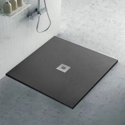 Piatto doccia filo pavimento 100x100 in resina Karen pietra ardesia