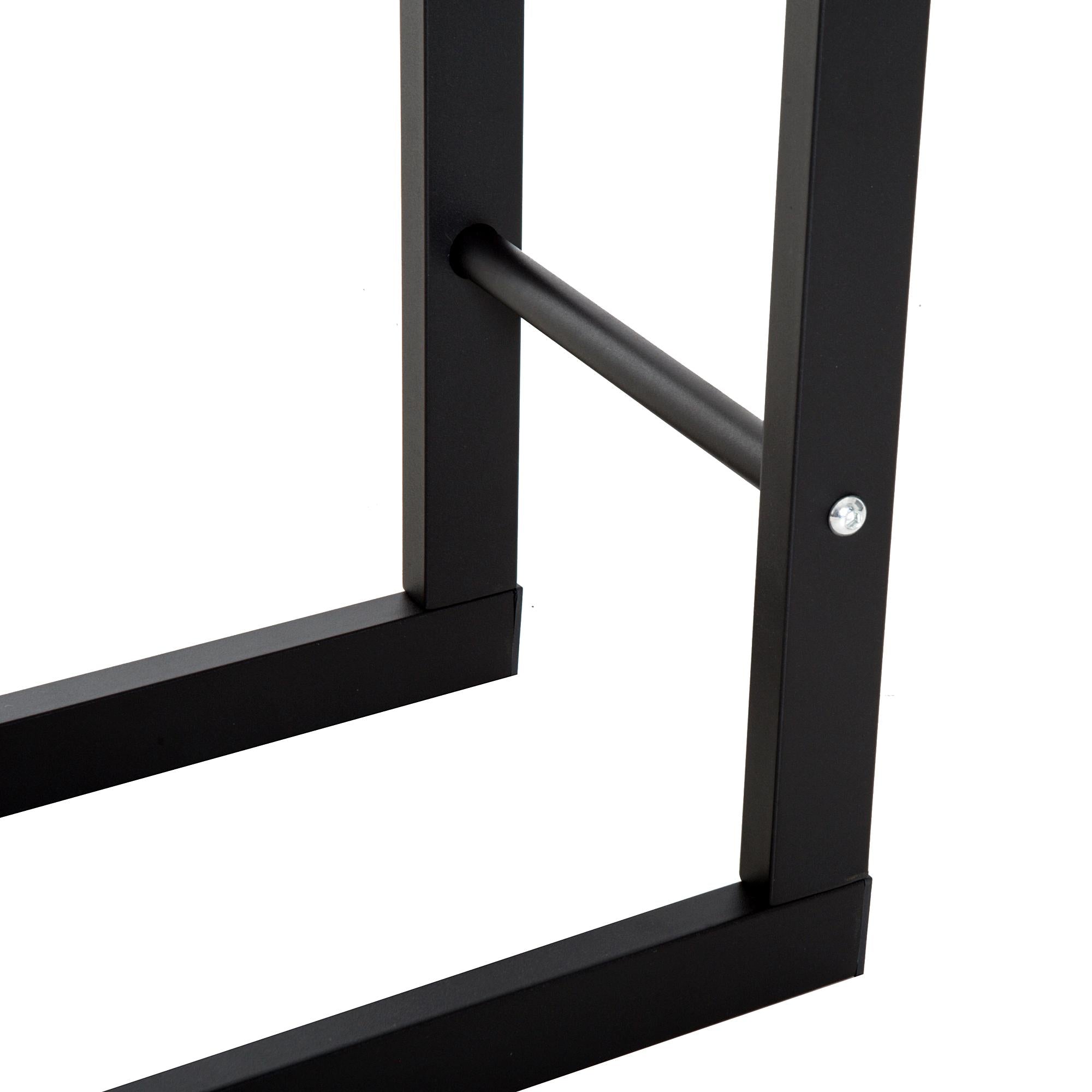 Portalegna Legnaia in Ferro 60x25x100 cm da Interno Max 100Kg  Nero