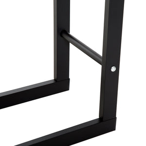 Portalegna Legnaia in Ferro 60x25x100 cm da Interno Max 100Kg  Nero