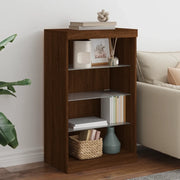 Credenza con Luci LED-Buffet-Armadio da cucina Rovere Marrone 60,5x37x100 cm 403329