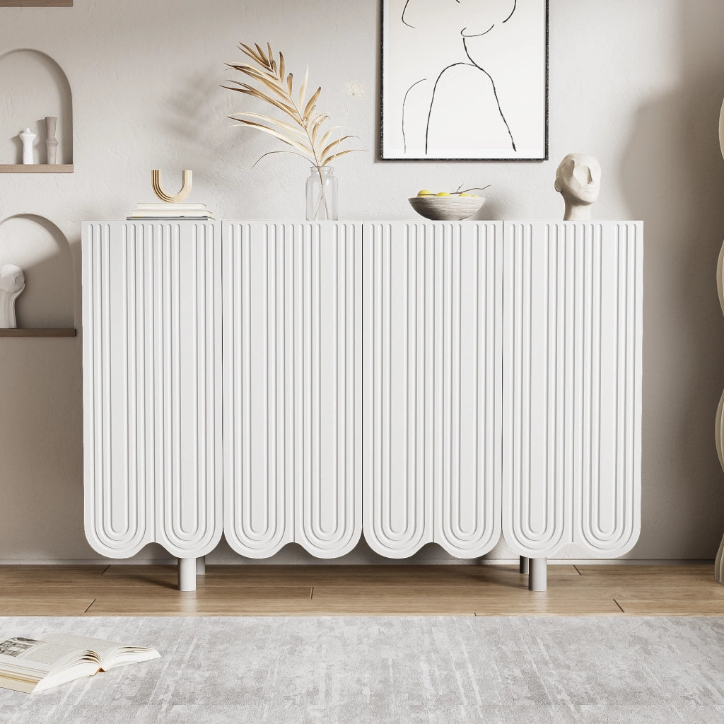 Sideboard a goccia con ante sagomate e cerniere ammortizzate