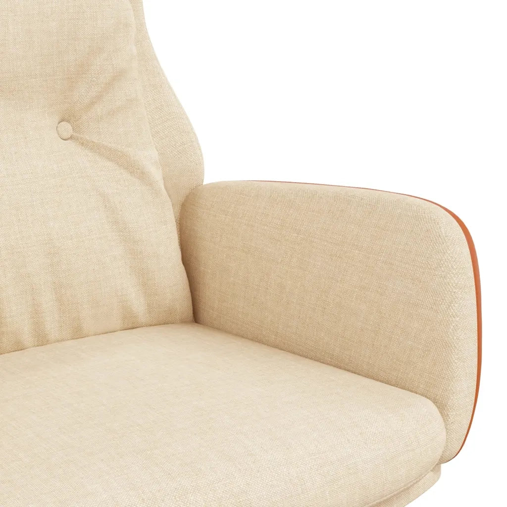 Poltrona Rilassante Crema in Tessuto e PVC cod mxl 51135