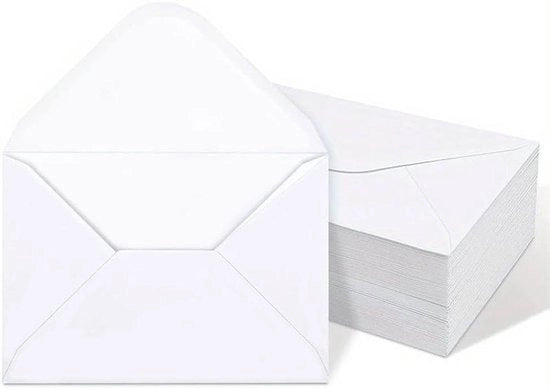 Enveloppe B6 Bianche con Colla Morbida - Enveloppe in Carta Kraft per Cadeaubon di Natale e San Valentino - Set da 50.