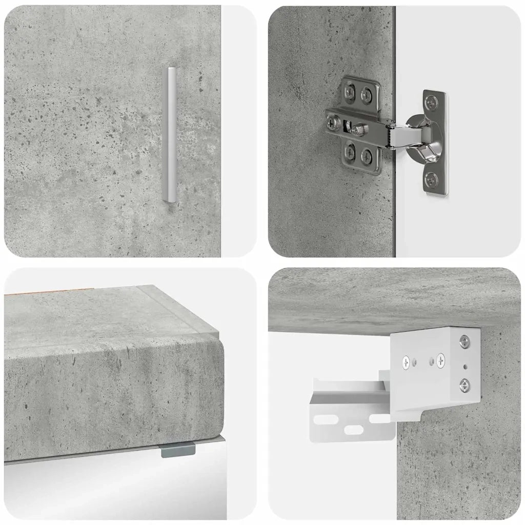 Set di mobili per il bagno TULUM 3 pz Grigio cemento 3398037