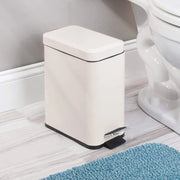 Pulitore pedale - contenitore rifiuti/canestro rifiuti - per bagno, cucina e ufficio - con pedale, coperchio e contenitore interno in plastica/disegno ergonomico/materiali - crema