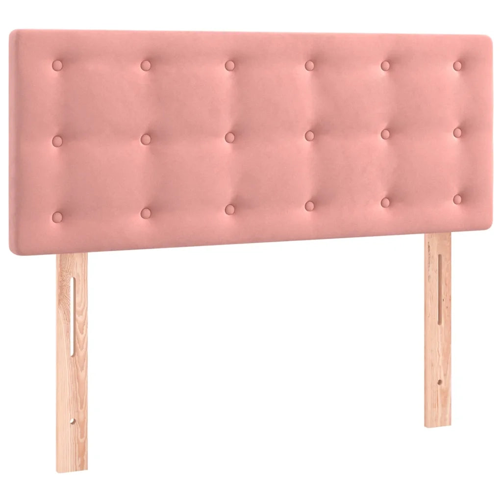 Letto a Molle con Materasso e LED-Struttura Letto con Materasso Rosa 90x190 cm in Velluto 214804