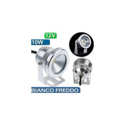 Trade Shop - Faretto Faro Cob A Led Bianco Freddo 10w 12v Per Esterno Ip65 Impermeabile -