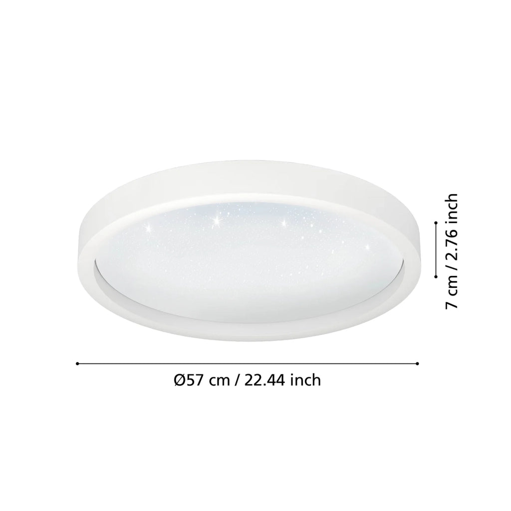 Plafoniera Moderna Montemorelos-Z Alluminio Bianco Luce Led Integrato 34,5W