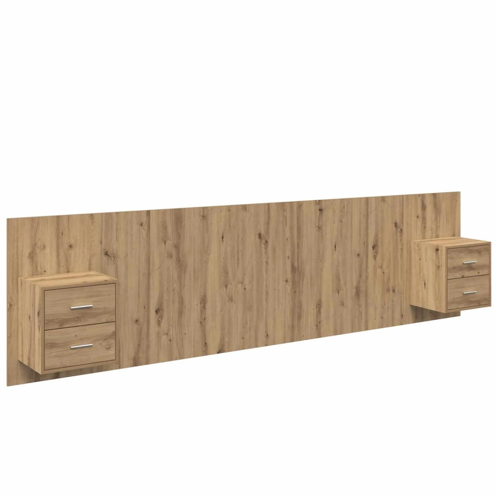 Testata con Comodino 3 pcs Rovere artigianale Legno multistrato 3415940
