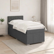 Letto con Box Spring, Materasso e LED Grigio Scuro 90 x 190 cm 3452773