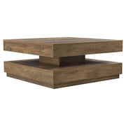Tavolino da Caffè Florenz con Piano Girevole per Salotto Soggiorno 76 x 76 x 38 cm - Effetto Legno [en.casa]