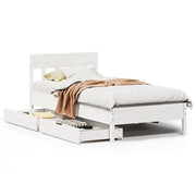Letto singolo | Letto per adulti | Letto senza Materasso Bianco 90x200 cm Legno Massello di Pino