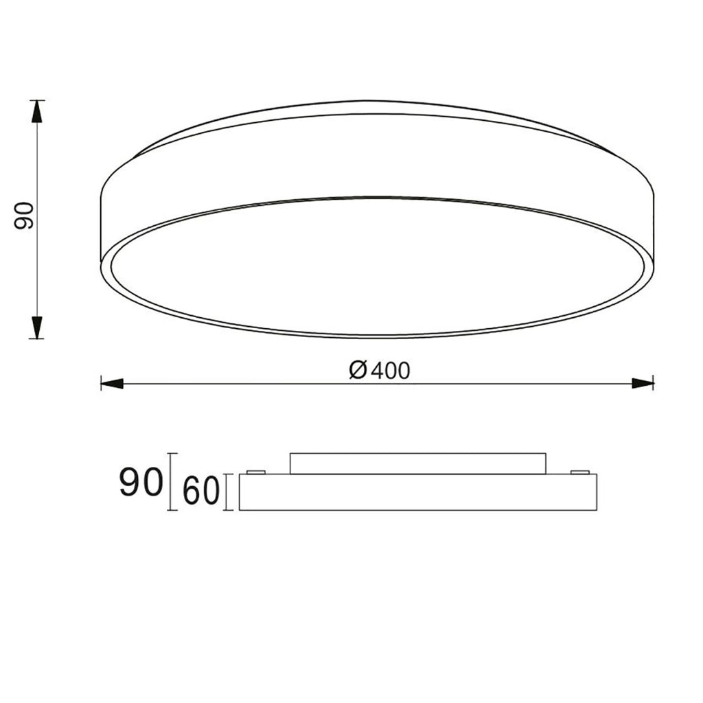 Plafoniera tonda LED 42W MENKAR 400 CCT 3000K 4000K lampada soffitto parete luce interni 3200lm 40cm 230V COLORE BIANCO