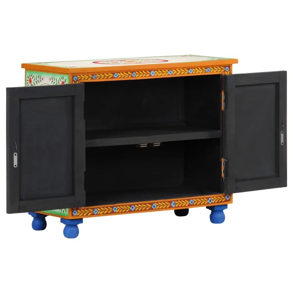 Credenza Dipinta a Mano 70x35x60 cm in Legno di Mango 321665