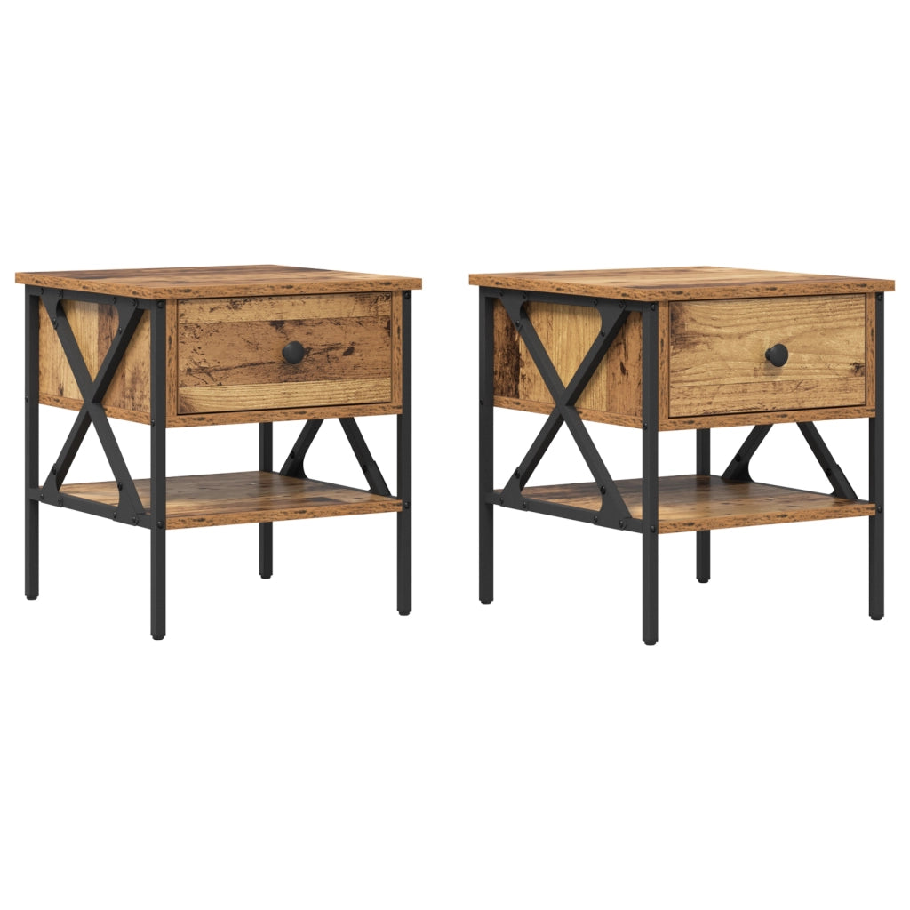 Comodini 2 pcs Legno Vecchio 40x42x45 cm Legno Ingegnerizzato