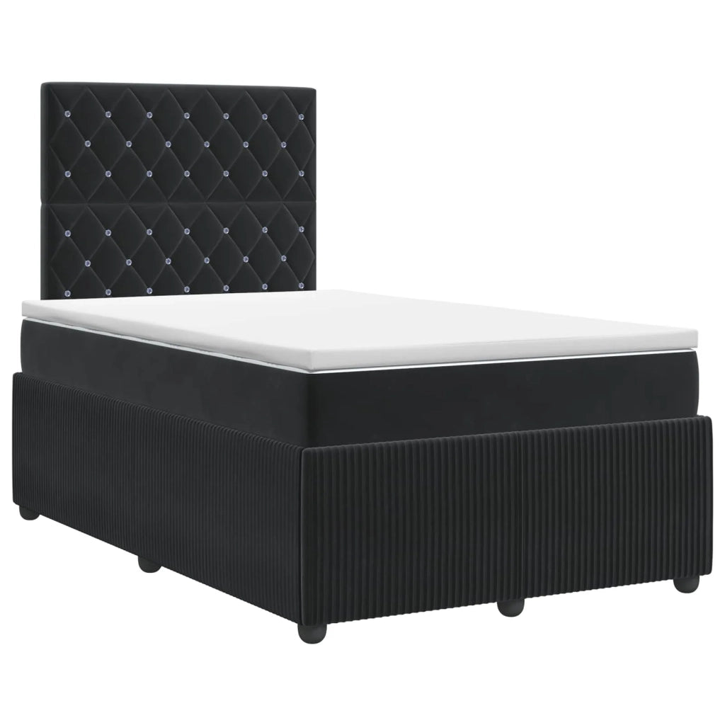 Letto box spring con materasso Nero 120 x 190 cm Velluto 3454561