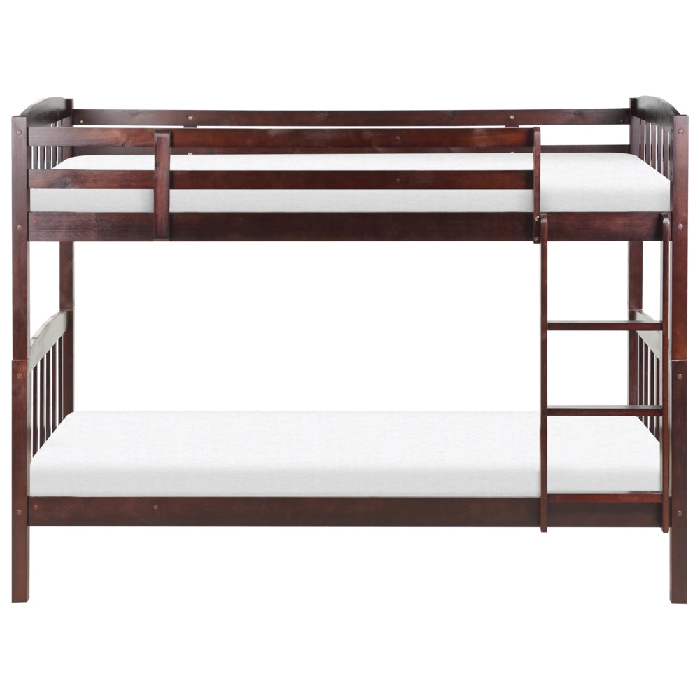 Letto a castello letto doppio in legno di pino scuro 90 x 200 per bambini cameretta