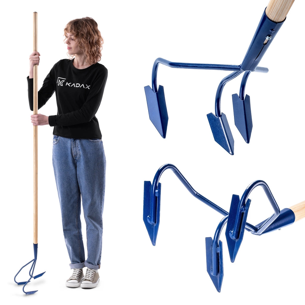 KADAX Coltivatore manuale per terreno, allentatore per giardino, 170 cm, artigli robusti