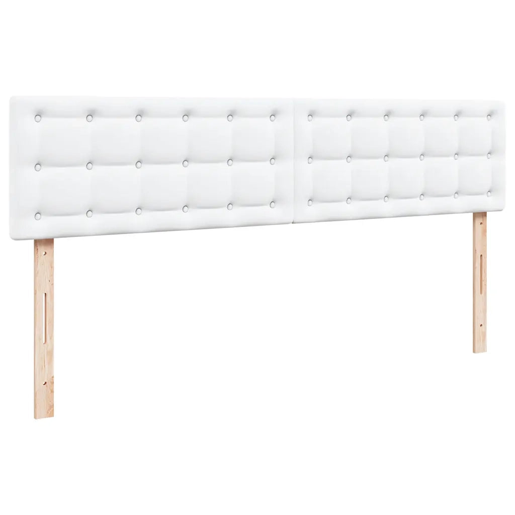 Struttura Letto Pouf con Materassi Bianco 200x200 cm Similpelle 3311324