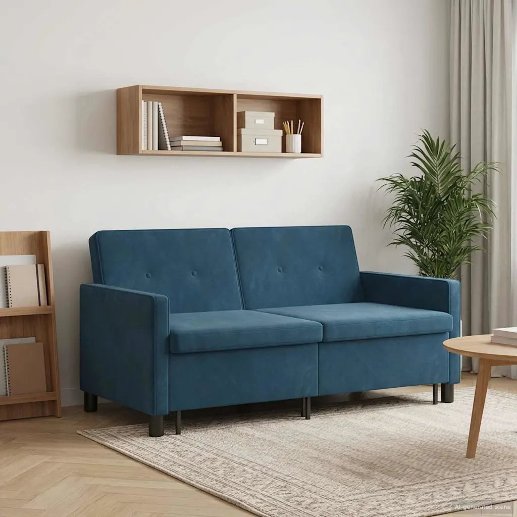 Divano letto Blu Tessuto