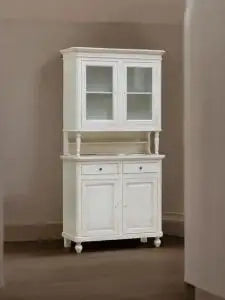 Credenza cristalliera napoletana in legno 2 ante Shabby chic bianco anticato