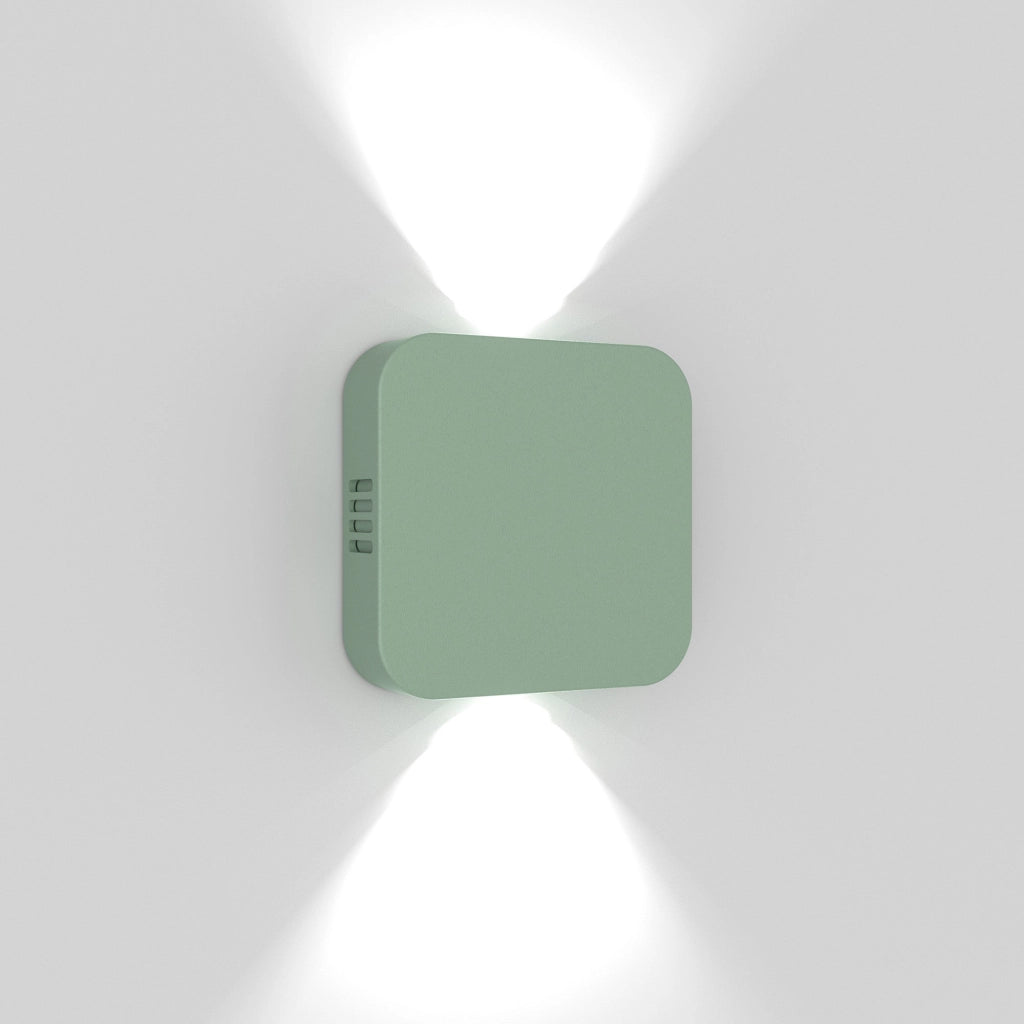 Roller Lampada da parete LED per esterni ed interni in alluminio pressofuso color Salvia con doppia emissione luminosa orientabile IP54 10.5W 3000K