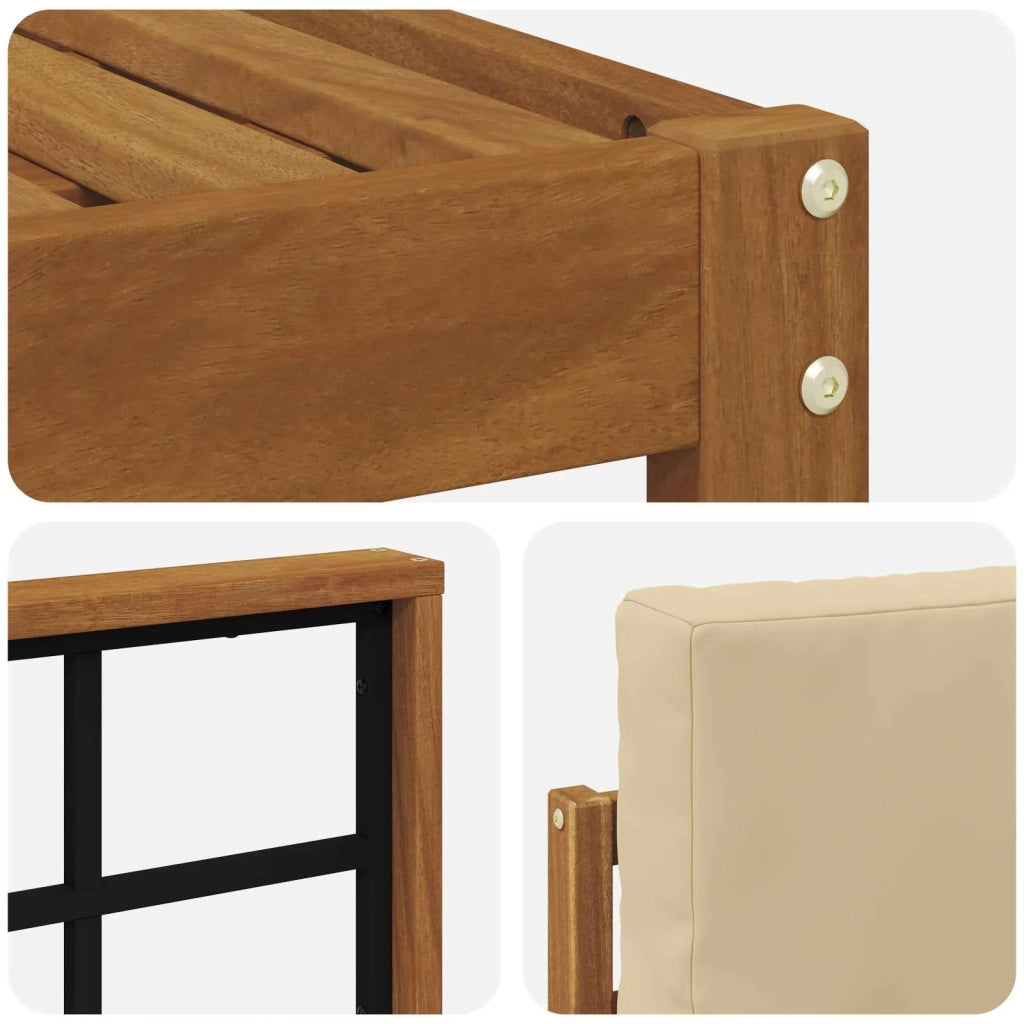 Set di divani da esterno con cuscino 4 pcs Naturale e Beige 3366231