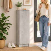 Shoe Cabinet, Concrete Grey, 30x35x100 Cm, Wood-based Material