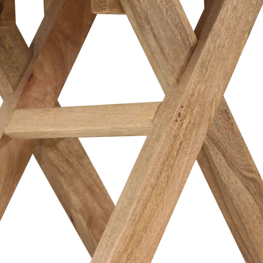 Tavolino da Salotto in Legno Massello di Mango 65x40x76 cm 244952