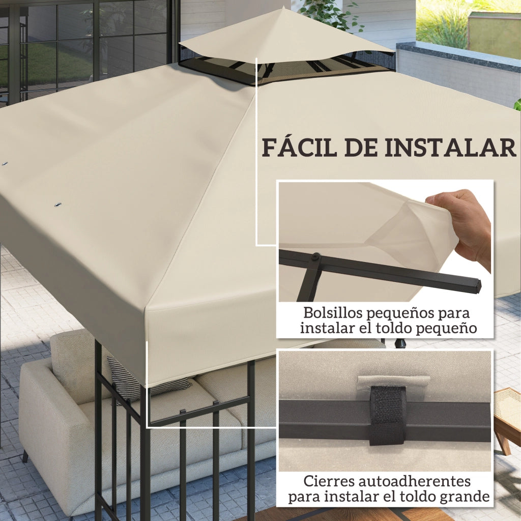 Toldo da giardino 3x3 m ¨C zephmum ¨C crema