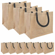 Borse in juta 10 pcs Naturale e Nero 26 x 22 x 14 cm 42012279
