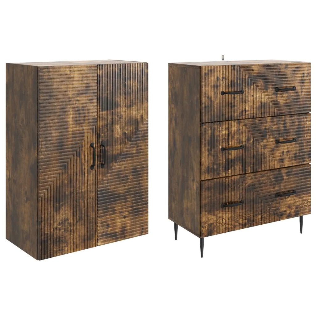 Set di armadi 2 pcs Rovere Fumo 66 x 34,5 x 90 cm 3416642
