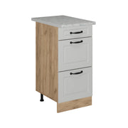 Vicco Mobiletto base per cucina Bianco casa di campagna 40 cm con cassetti, marmo AP
